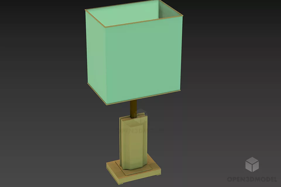 Crystal Square Shade Table Lamp Free 3d Model 3ds Gsm Max