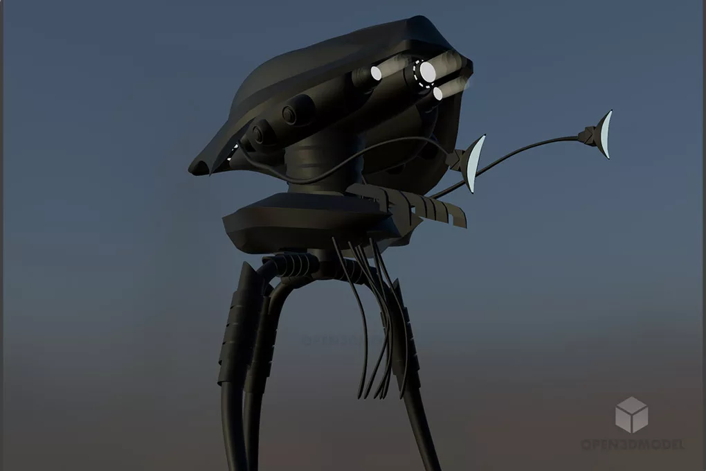 Alien Tripod Spaceship Free D Model C D Dae Fbx Obj Skp