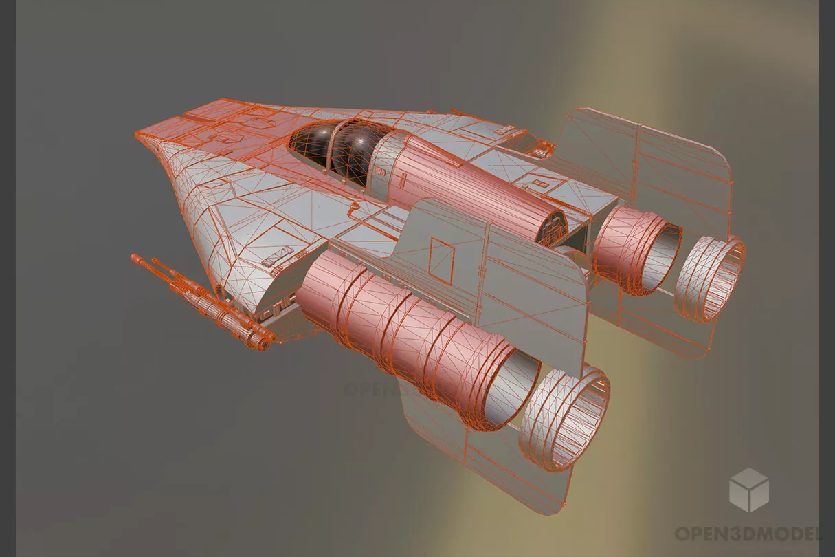 Star Wars Wing Spaceship Free D Model Ds Blend Dae Fbx Ma