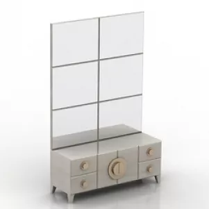 Dressing Table With X Leg 3d model