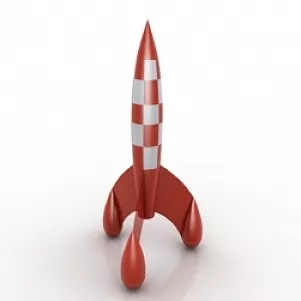 Tintin Cartoon Rocket 3d model