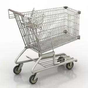 Wire Shopping Cart 3d model