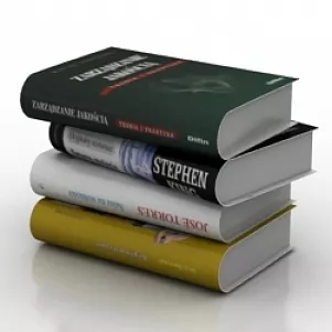 Book Stack With Storage Box 3d model