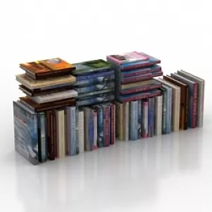 Modern Book Stack 3d model
