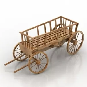 Classic Wodden Trailer 3d model Classic Wodden Trailer 3d model