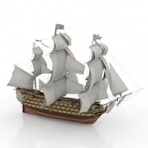Classic Sailing Vessel 3d model Classic Sailing Vessel 3d model