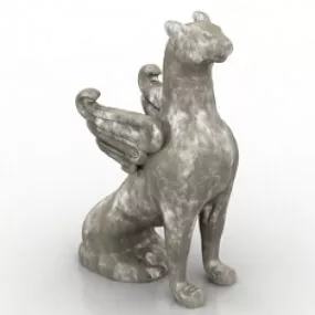 Leopard Gryphon Sculpture 3d model