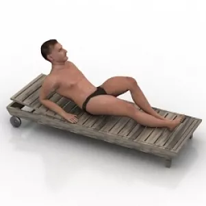 Man On Beach 3d model Man On Beach 3d model