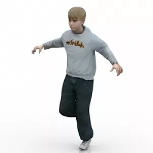 Animated Chinese Boy 3d model