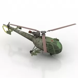 Red Helicopter Rescue Plane 3d model