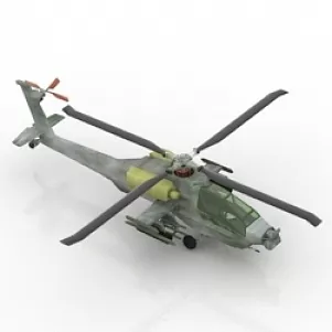 Crashed Black Hawk Helicopter 3d model