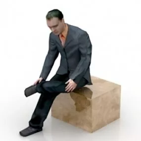 Seated Man 3d model