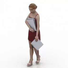 Business Woman Walking 3d model