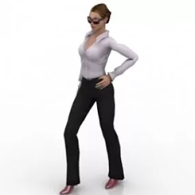Modern Fashion Girl 3d model