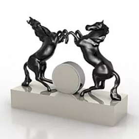 Horses Sculpture 3d model