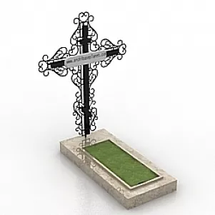 Cross Grave Decoration 3d model