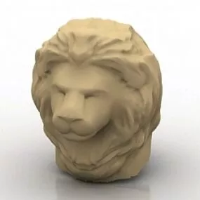 Lion Head Sculpture 3d model