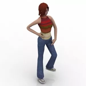 Standing Young Girl 3d model Standing Young Girl 3d model
