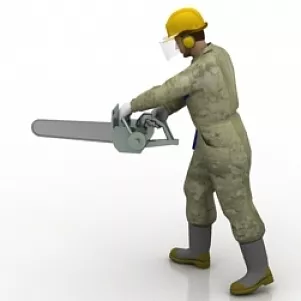 Worker With Saw 3d model Worker With Saw 3d model