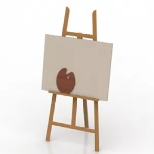 Wooden Easel Ikea With Blackboard 3d model