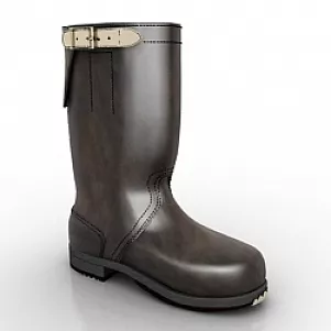 Boots Black Leather 3d model