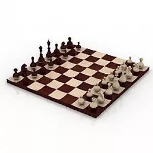 Wooden Chess 3d model Wooden Chess 3d model