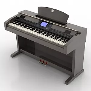 Upright Piano Brown Wood 3d model