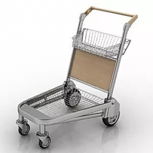 Wire Shopping Cart V1 3d model