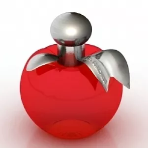 Glass Perfume Bottle With Gold Cap 3d model