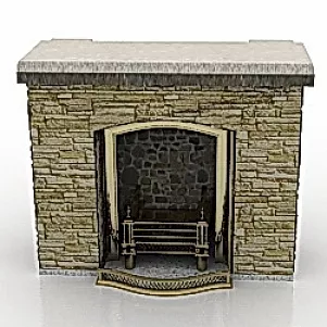 Stone Fireplace 3d model Stone Fireplace 3d model