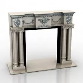 Vintage Fireplace 3d model