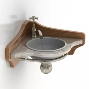 Sink Wall Mounted With Mirror 3d model