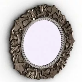 Vintage Round Mirror 3d model