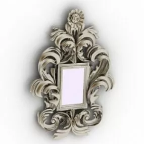 Floral Frame Mirror Decoration 3d model