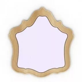 Wodden Curved Frame Mirror 3d model