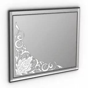 Floral Corner Decoration Mirror 3d model