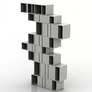 Bookcase Office Cabinet Classic Style 3d model