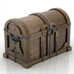 Old Chest Treasure Box 3d model