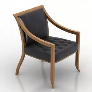 Wood Leather Armchair 3d model Wood Leather Armchair 3d model