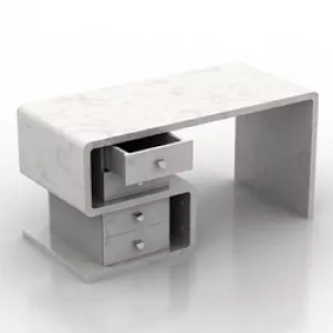 Table Kare White Club Desk Snake 3d model Table Kare White Club Desk Snake 3d model