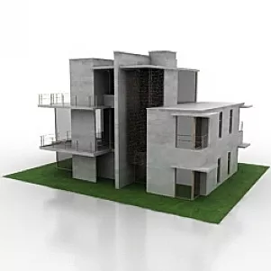 Simple Villa Modernism Architecture Building 3d model