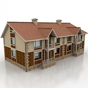 Cottage House Modern Architecture 3d model