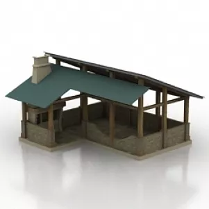 Vintage Chinese Garden Pavilion 3d model