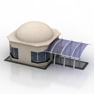 Pavilion Building Round Shape 3d model