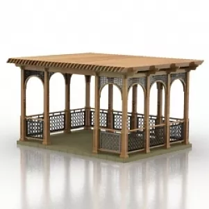 Pavilion Building Round Shape 3d model