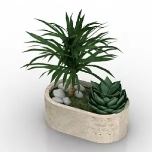 Palm Decorative Vase 3d model Palm Decorative Vase 3d model