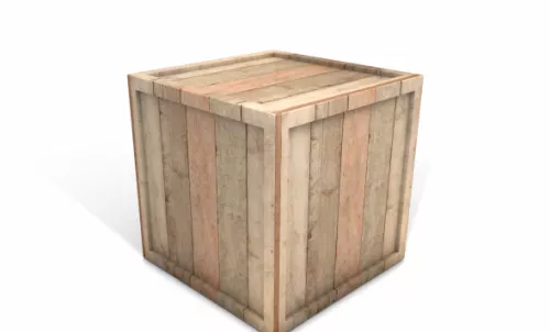 Wood Chest Box With Pallet Finished 3d model