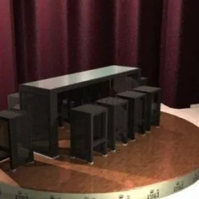 Furniture Box Style Chair & Table 3d model