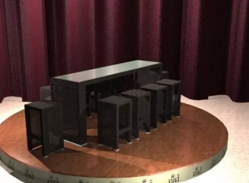 Furniture Box Style Chair & Table 3d model Furniture Box Style Chair & Table 3d model