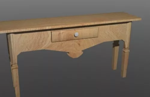 Antique Drawer Table 3d model Antique Drawer Table 3d model